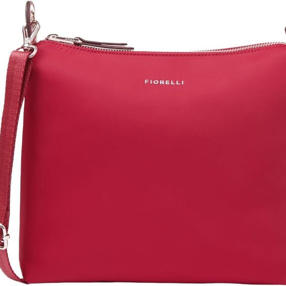 Handbags - Stylish Nelly Crossbody Handbag with Zipper & Adjustable Strap - Red Elegance